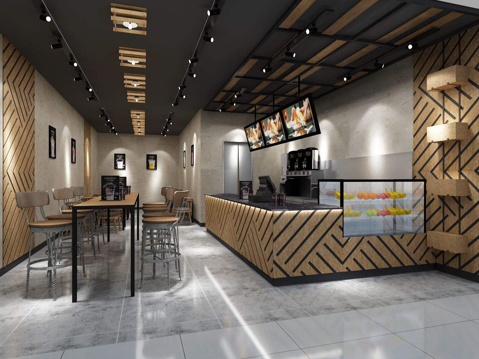 烧仙草奶茶店装修效果图