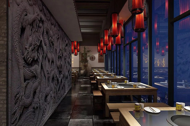 特色加盟老火锅店整体装修效果图