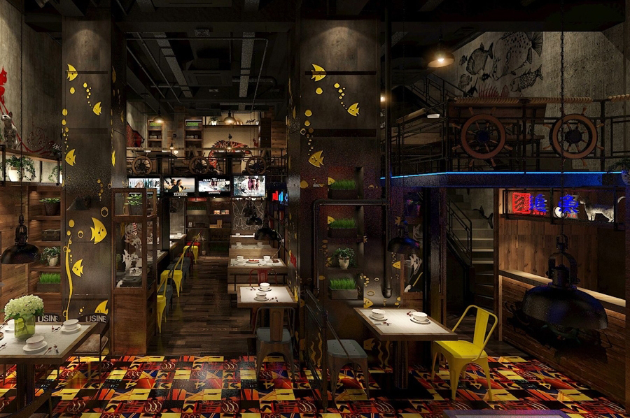 纸上烤鱼店装修